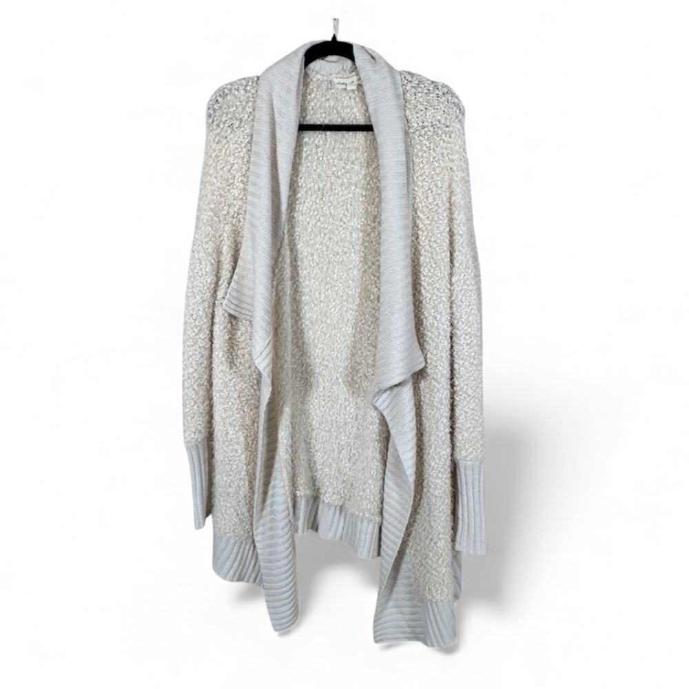 Anthropologie Staring At Stars Cream Open Front Cardigan Sweater Womens L Duster